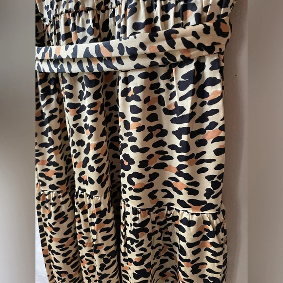 Macys On 34th Satin Leopard Print Collared Shirt Dress - Picture 7 of 10